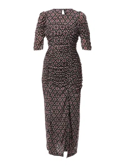 Free People Briella Midi Dress In Black Combo In Brown