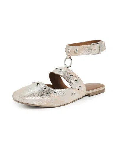 Free People Women's Camille Mystic O-ring Flats Ballet In Beige In Gold