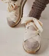 Free People Women's Chapmin Espadrille Sneaker In Ivory In Multi