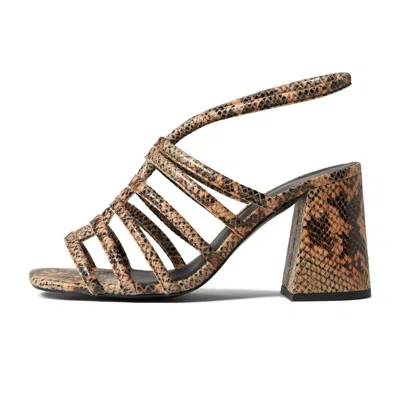 Free People Women's Colette Cinchedblock Heel Sandals In Python In Multi