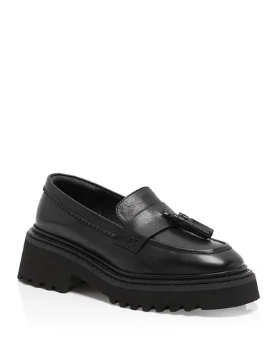 Free People Women's Dahlia Leather Loafers In Black