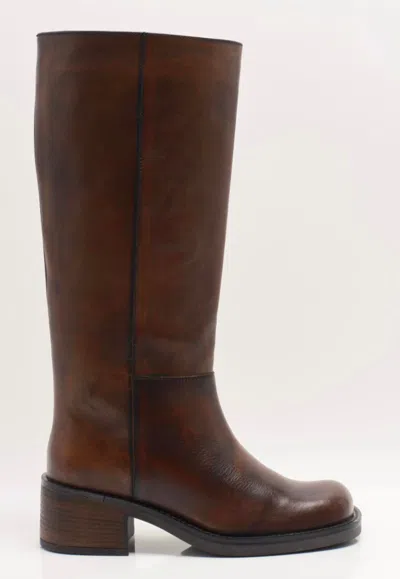 Free People Women's Dana Distressed Pull On Boot In Dried Brown Distressed
