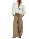 Free People Women's Days End Linen Pull On Top In Caiman In Multi
