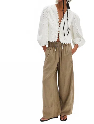 Free People Women's Days End Linen Pull On Top In Caiman In Multi