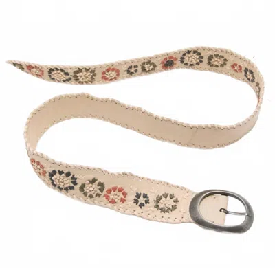 Free People Women's Dreaming Raffia Belt In Beige In Multi