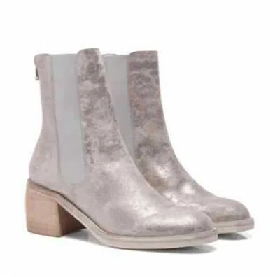 Free People Women's Essential Chelsea Grey Leather Boots In Silver