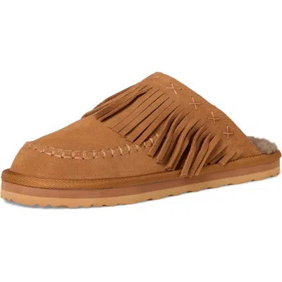 Free People Women's Fallon Fringe Mule, Toffee Suede In Brown
