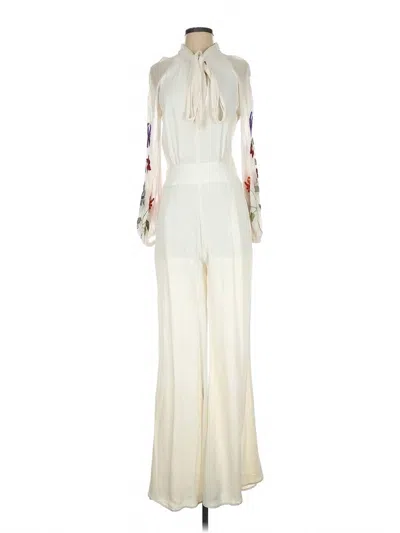 Free People Women's Floral Embroidered Jumpsuit In Cream In White