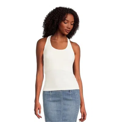 Free People Women's  Clean Lines Racerback Tank Top White Scoop Neck Gbo1339