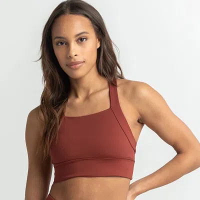 Free People Women's  Fp Movement In Your Corner Sports Bra Brown Active Gbo577 In Burgundy