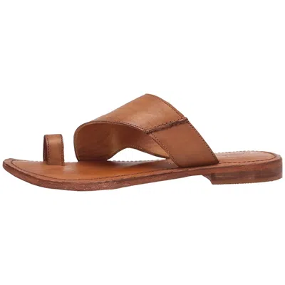 Free People Women's  Sant Antoni Sandals Brown Leather Toe Loop Slide Zogg2098