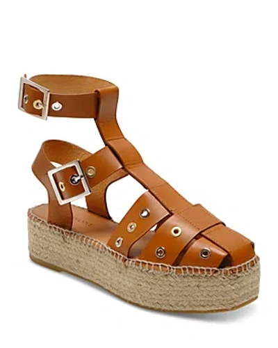 Free People Gable Glad Ankle Strap Espadrille Platform Sandal In Tan