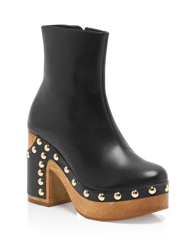 Free People Women's Grayson Leather Clog Boots In Black