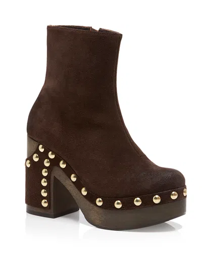 Free People Women's Grayson Leather Clog Boots In Brown