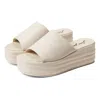 Free People Harbor Womens Leather Wedge Platform Sandals In White