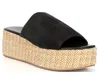 Free People Women's Harbor Raffia Flatform In Black