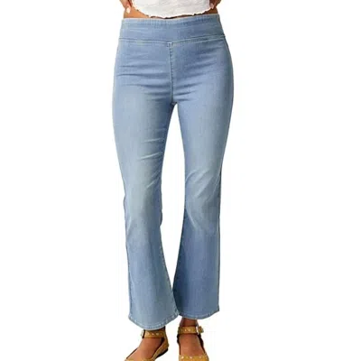 Free People Women's In My Feelings Cropped Slim Flare Jeans In Bermondsey Blue