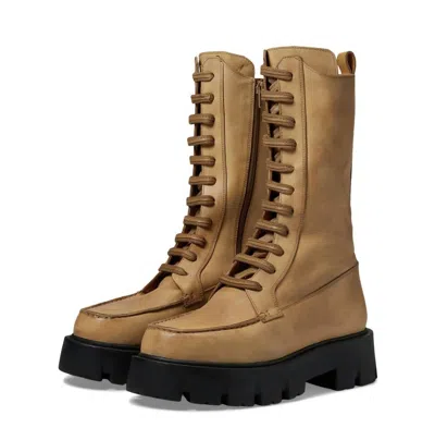 Free People Women's Jones Lug Sole Lace Up Boot In Macadamia In Sand
