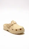 Free People Karlie Buckle Clog In Beige