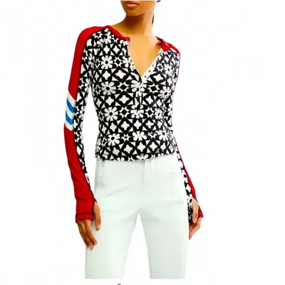 Free People Women's Kick Off Printed Layer Top In Red/black/white