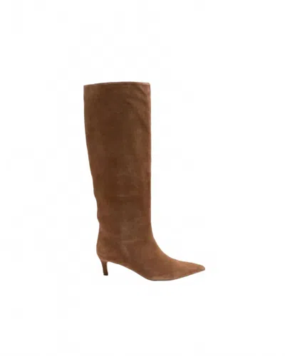 Free People Women's Kiki Kitten Heel Boot In Tan Suede In Brown