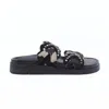 Free People Women's Leo Studded Leather Cow Print Banded Flat Slide Sandals In Multi In Multi