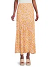 FREE PEOPLE WOMEN'S LILITH FLORAL MAXI GODET SKIRT
