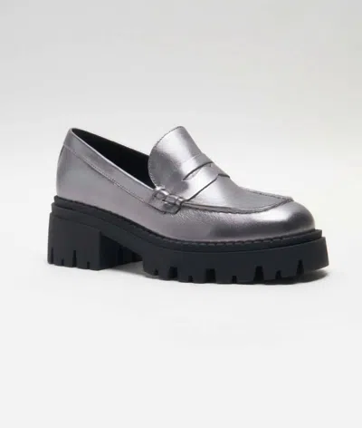 Free People Women's Lyra Lug Sole Loafer In Silver
