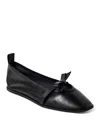 Free People Mania Bow Flat In Black In Black Leather