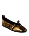 Free People Mania Bow Ballet Flat In Bronze Age Metallic