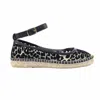 Free People Women's Mason Ballet Espadrille In Black Leo In Animal Print
