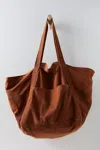 Free People Women's Mega Cord Tote Bag In Brown In Brown