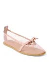 Free People Mania Mesh Bow Flat In Cloud Pink