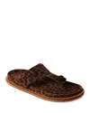 Free People Mika Flip Flop In Chestnut Leather