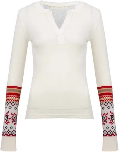 Free People Women's Mikah Layering Cuff Sweatshirt In Cream Combo In White
