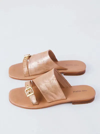 Free People Women's Mila Minimal Flat Sandal In Rose Gold In Multi