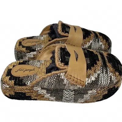 Free People Women's Mulholland Slip-on Loafer Mules In Brown, Black In Multi