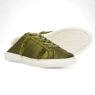 Free People Women's Naples Satin Sneakers In Khaki In Green