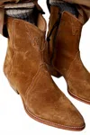 Free People Women's New Frontier Western Boot In Camel Suede In Brown