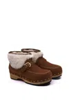 Free People Women's Oak Clog Mule In Vintage Tan Suede In Multi
