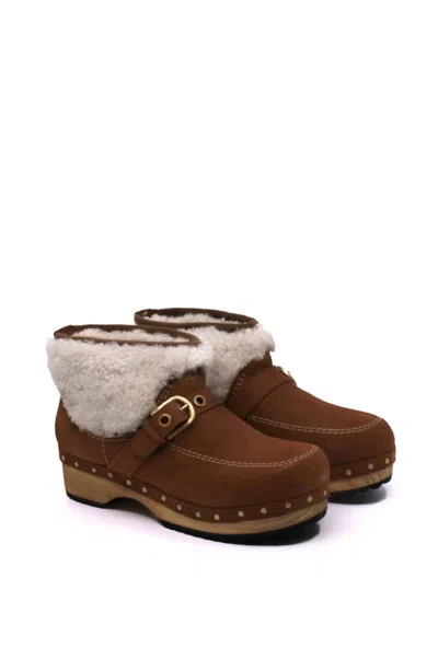 Free People Women's Oak Clog Mule In Vintage Tan Suede In Multi