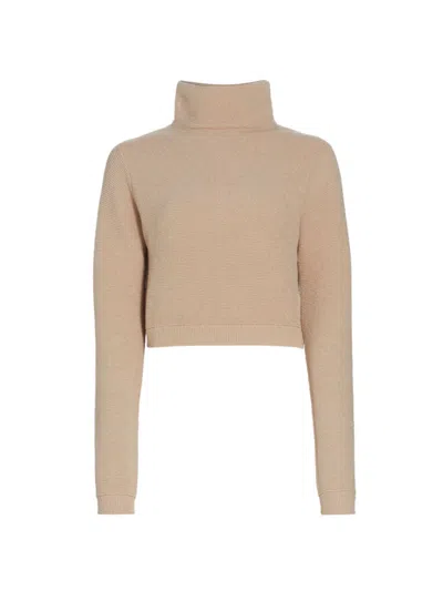 Free People Women's Ottoman Cotton-blend Funnel-neck Sweater In Hummus