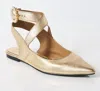 Free People Women's Parisa Pointed Flats In Champagne Metallic
