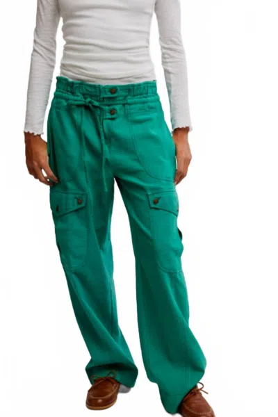 Free People Women's Park Ave Pant In Golf Green In Multi