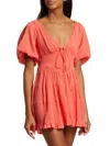 FREE PEOPLE WOMEN'S PERFECT DAY COTTON TIERED MINIDRESS