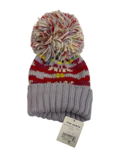 Free People Women's Pom Beanie In Lilac In Metallic