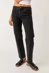 Free People Risk Taker Raw Hen Straight Leg Jeans In Multi