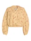 FREE PEOPLE WOMEN'S RORY FLORAL COTTON BOMBER JACKET