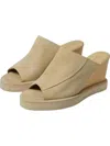Free People Running In Suede Wedge Sandal In Beige