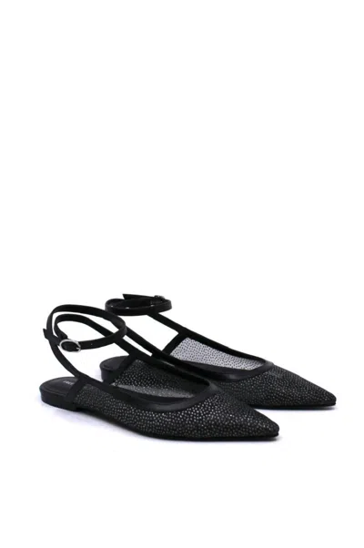 Free People Women's Sheer Glitter Jules Flats In Black